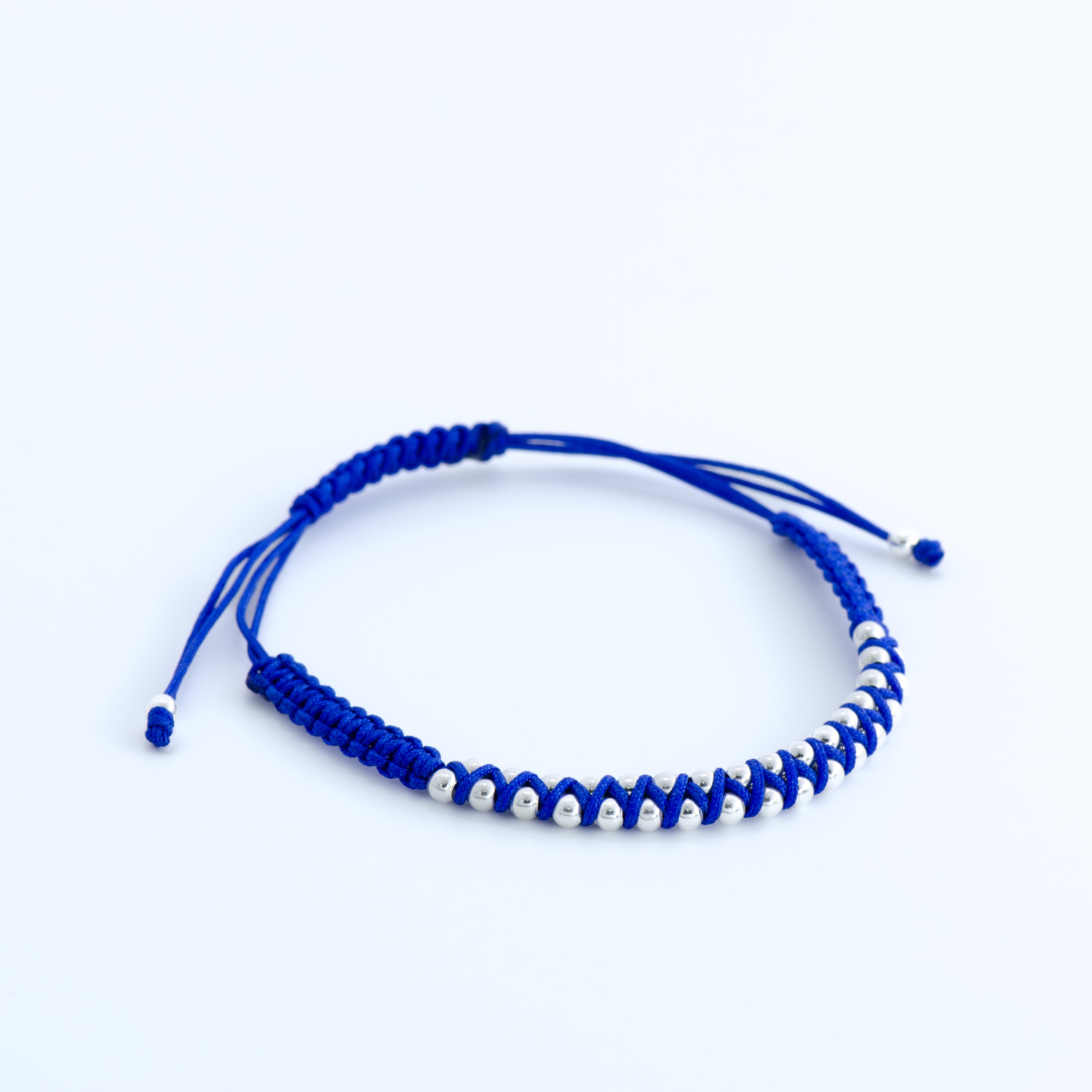 Garita Woven Bracelet with Sterling Silver Beads