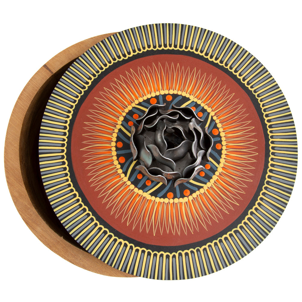 Hand-painted Parota Solid Wood Kitchen Tortillero/Basket
