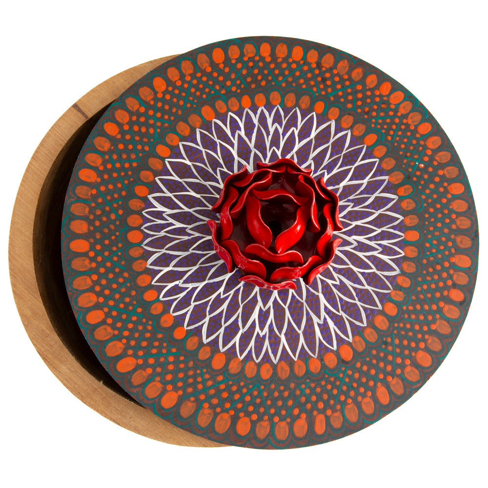 Hand-painted Parota Solid Wood Kitchen Tortillero/Basket