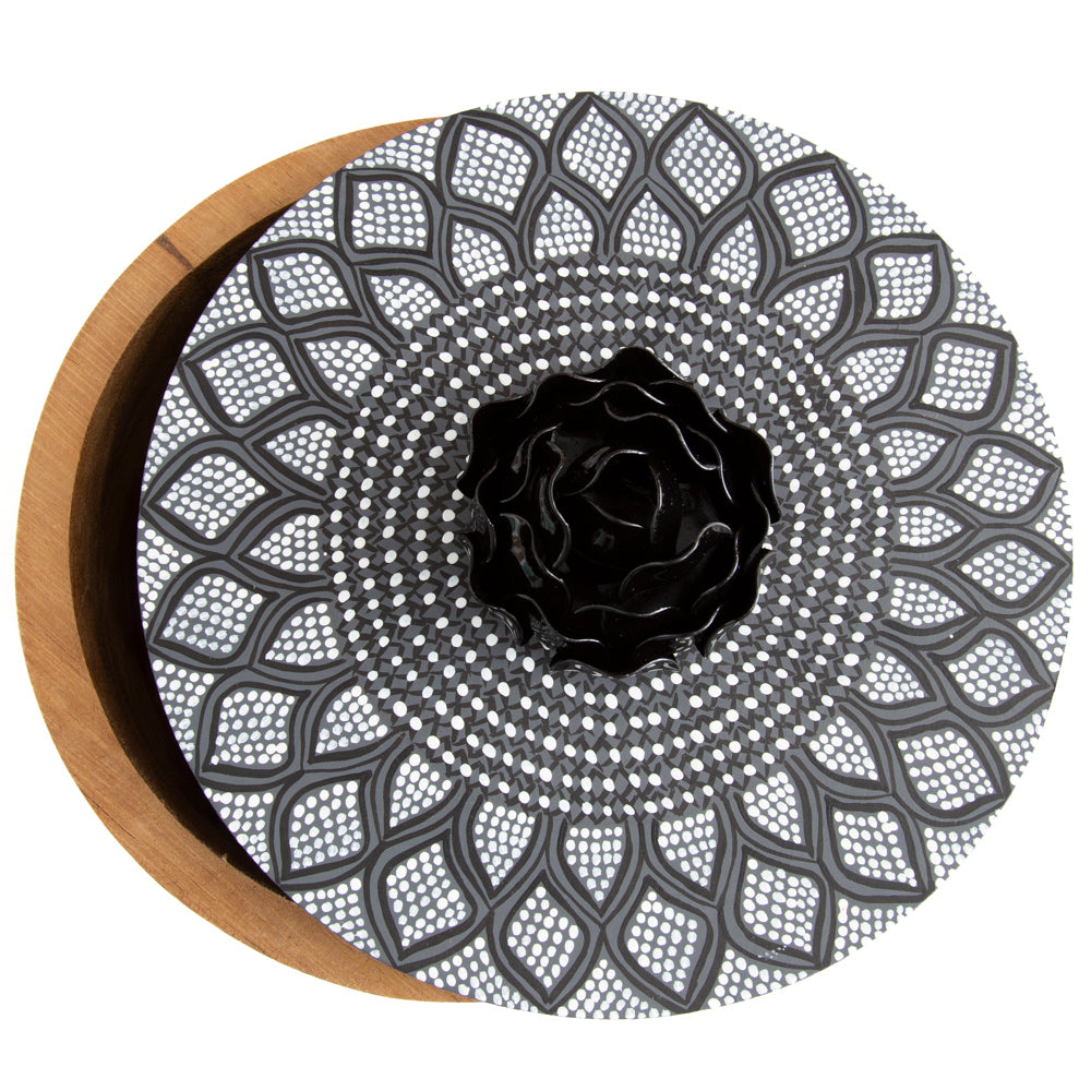 Hand-painted Parota Solid Wood Kitchen Tortillero/Basket