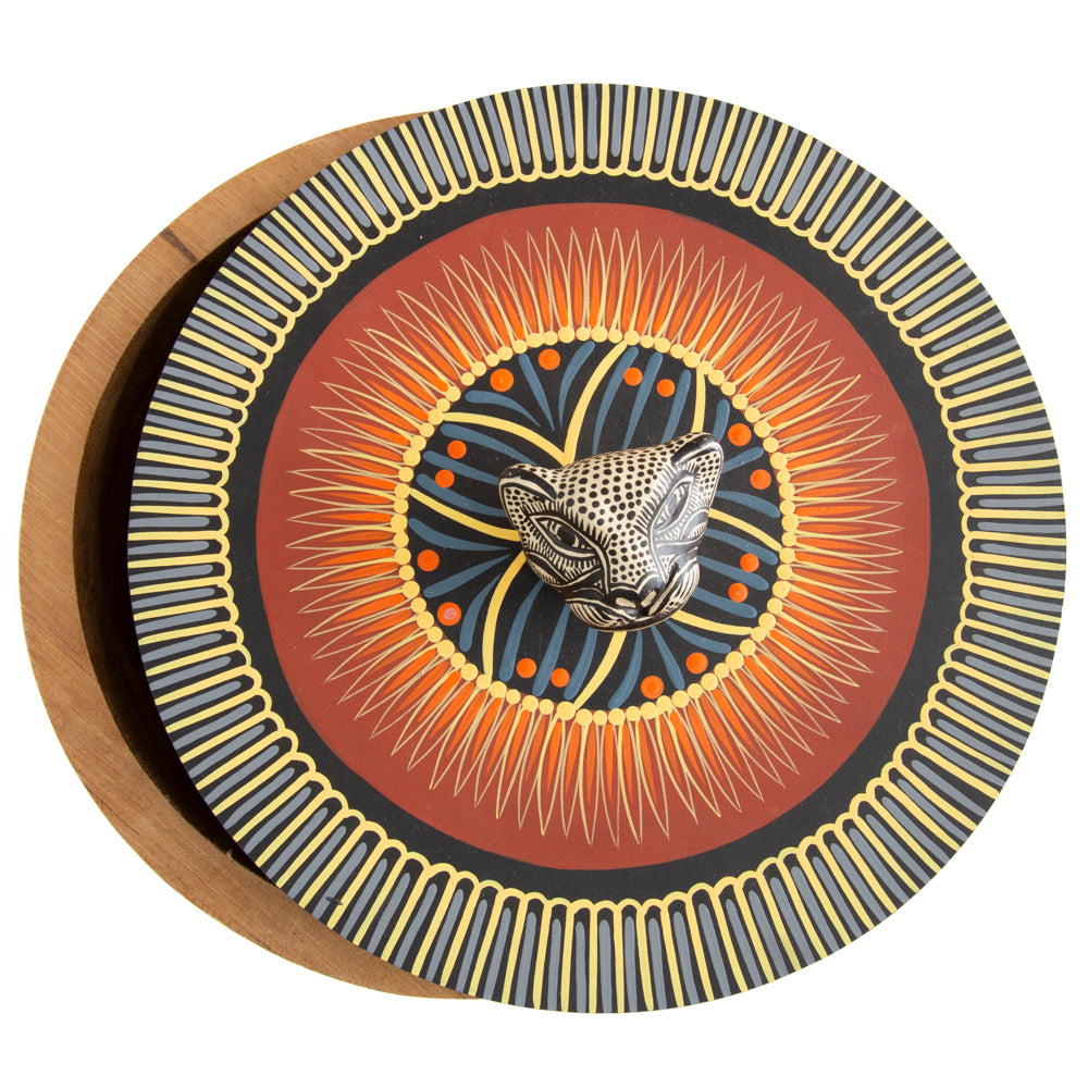 Hand-painted Parota Solid Wood Kitchen Tortillero/Basket
