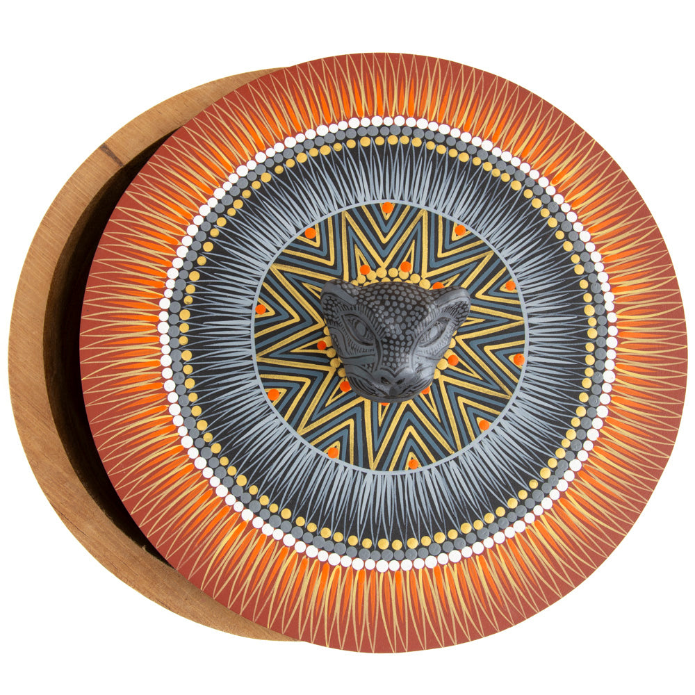 Hand-painted Parota Solid Wood Kitchen Tortillero/Basket