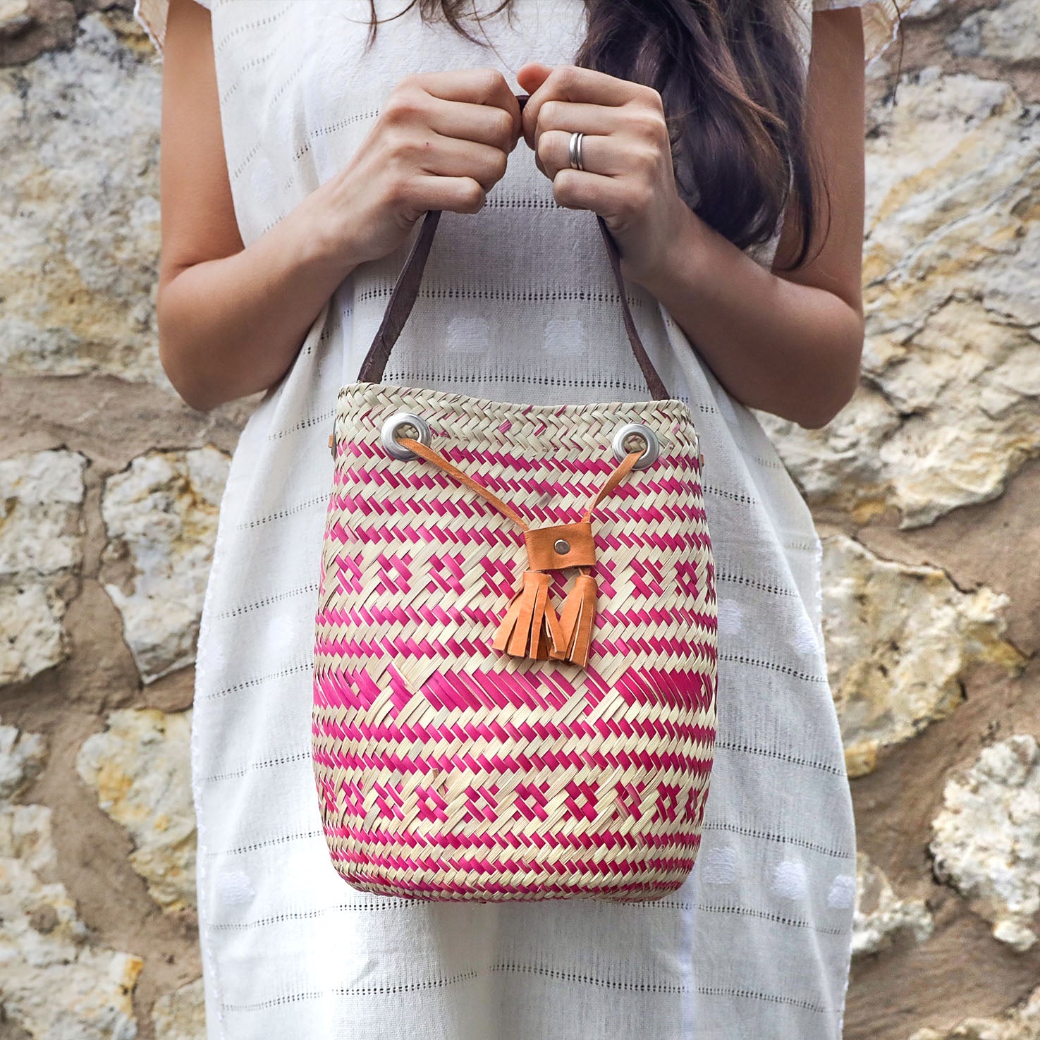 Huatulco Palm Handwoven Small Tote Bag