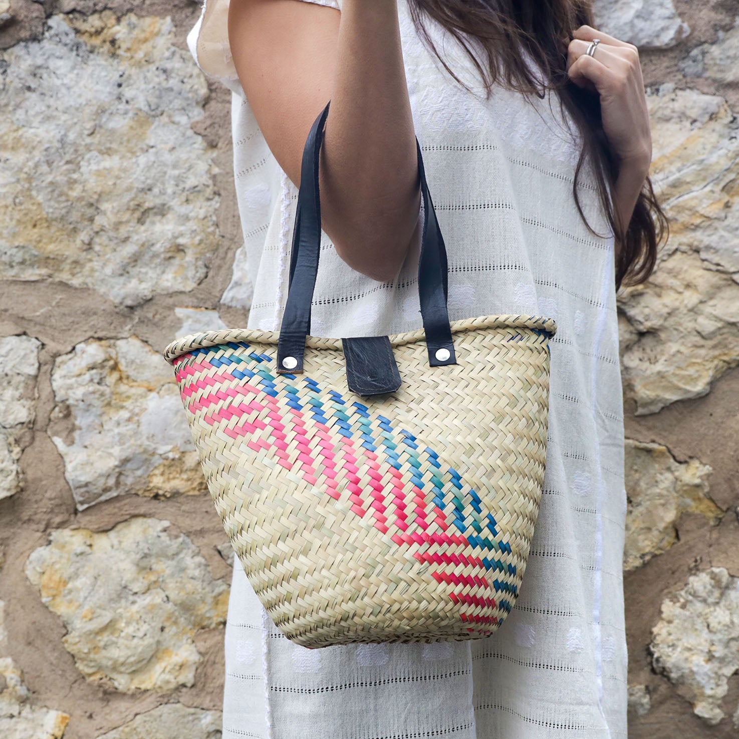 Huatulco Palm Handwoven Small Tote Bag