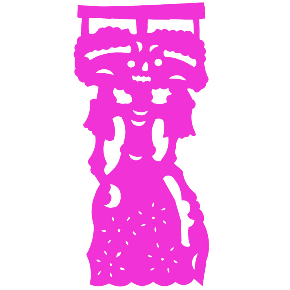 Colorful La Catrina Papel Picado Banner