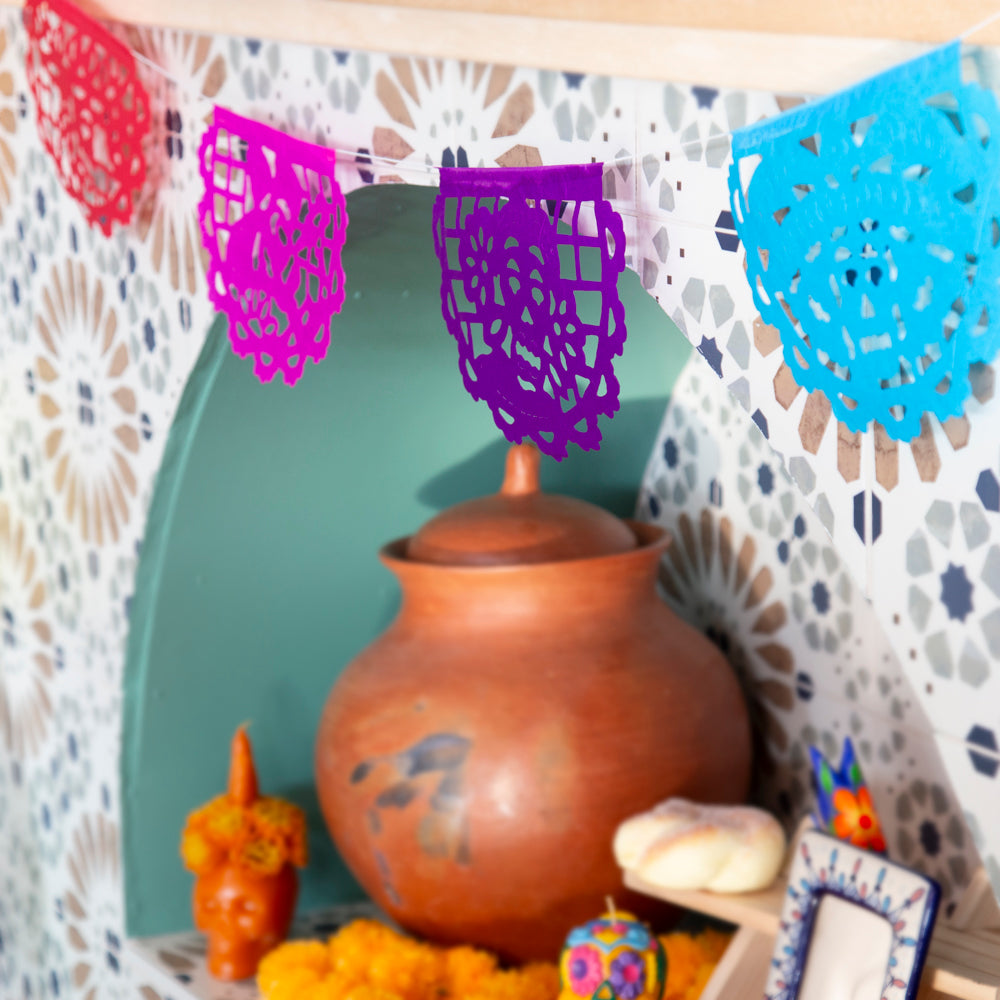 Fun Calacas Semi-Circular Papel Picado Banner