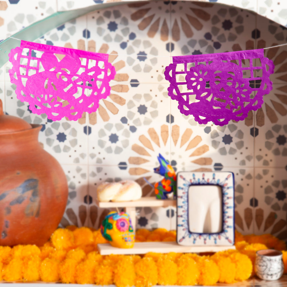 Fun Calacas Semi-Circular Papel Picado Banner