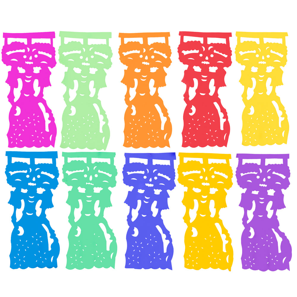 Colorful La Catrina Papel Picado Banner