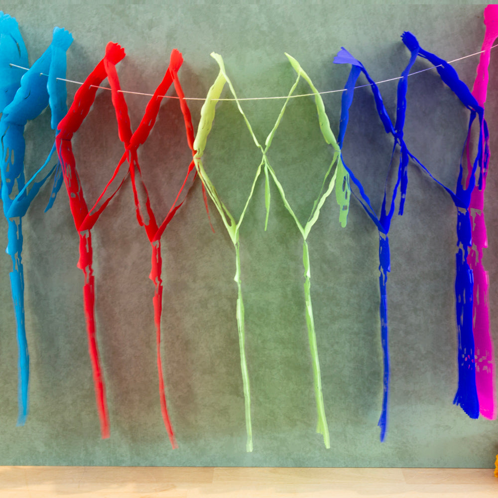 Colorful Catrín y Catrina Papel Picado Banner