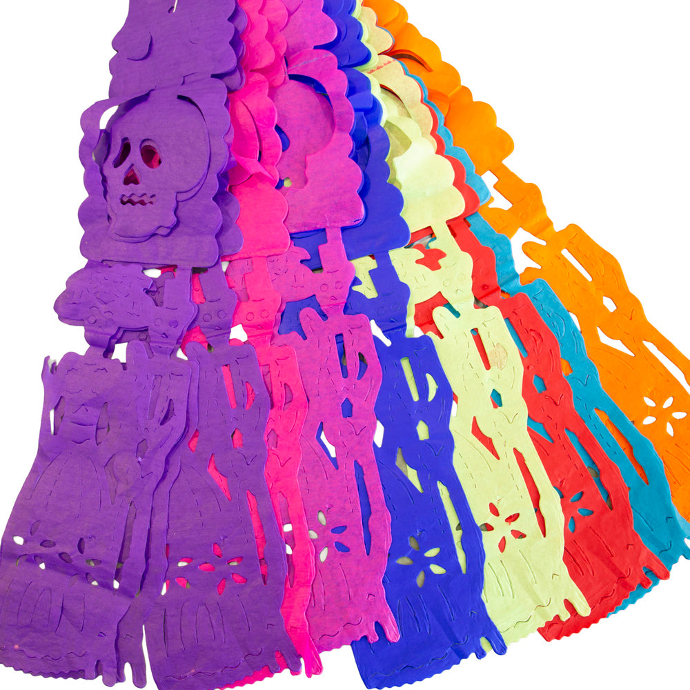 Colorful Catrín y Catrina Papel Picado Banner