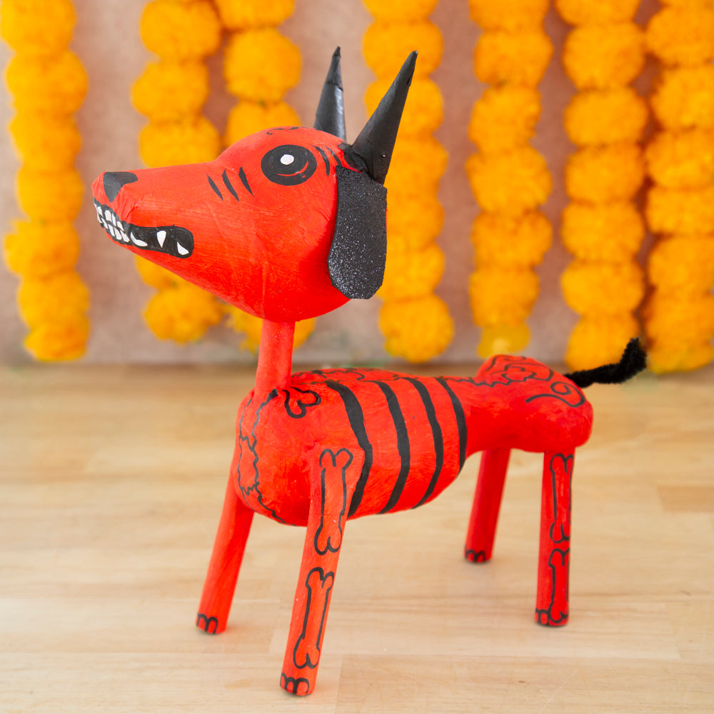 Perrito Diablito 12" Papier Mache Skeleton
