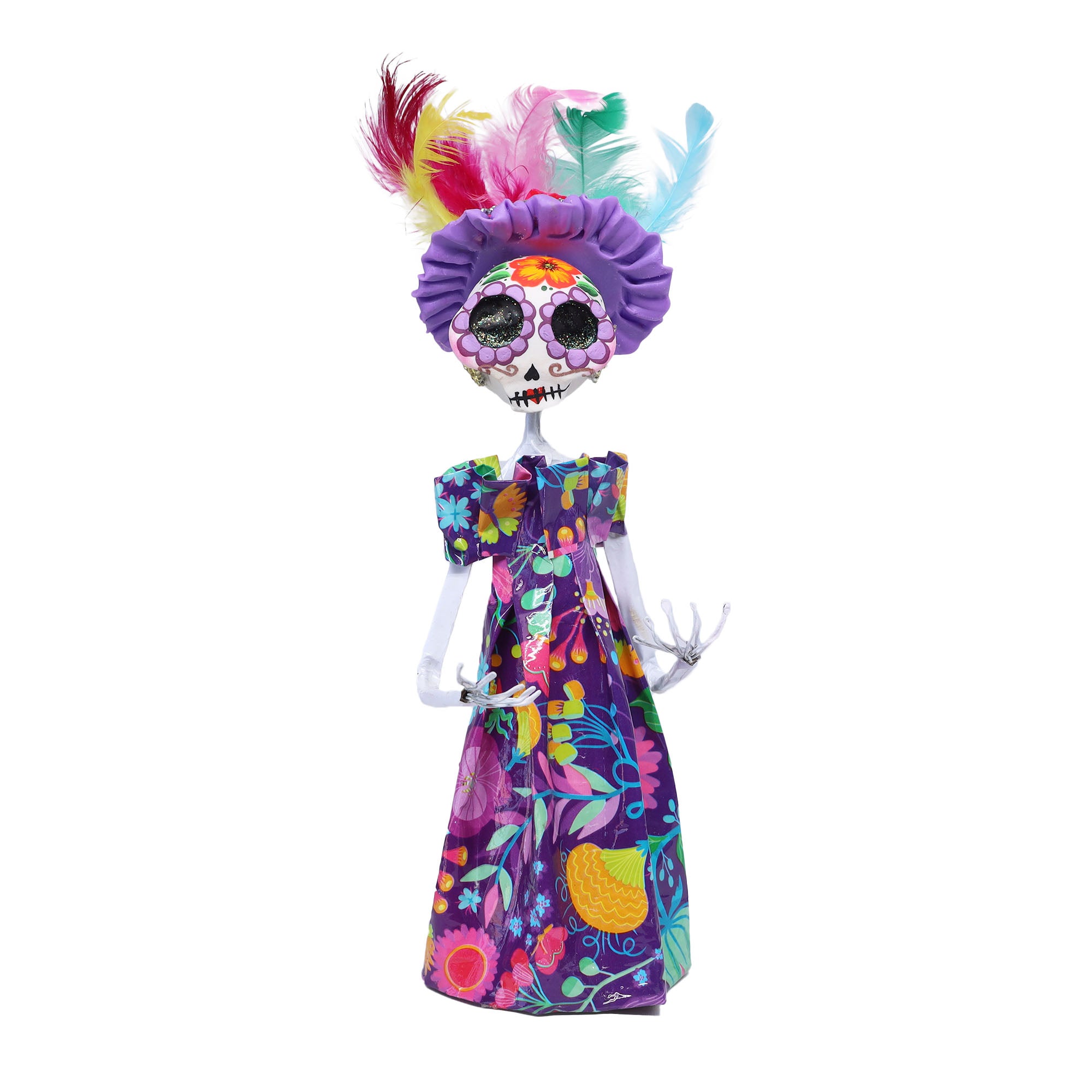 Papier-Mâché Sugar Skull Catrina Sculpture