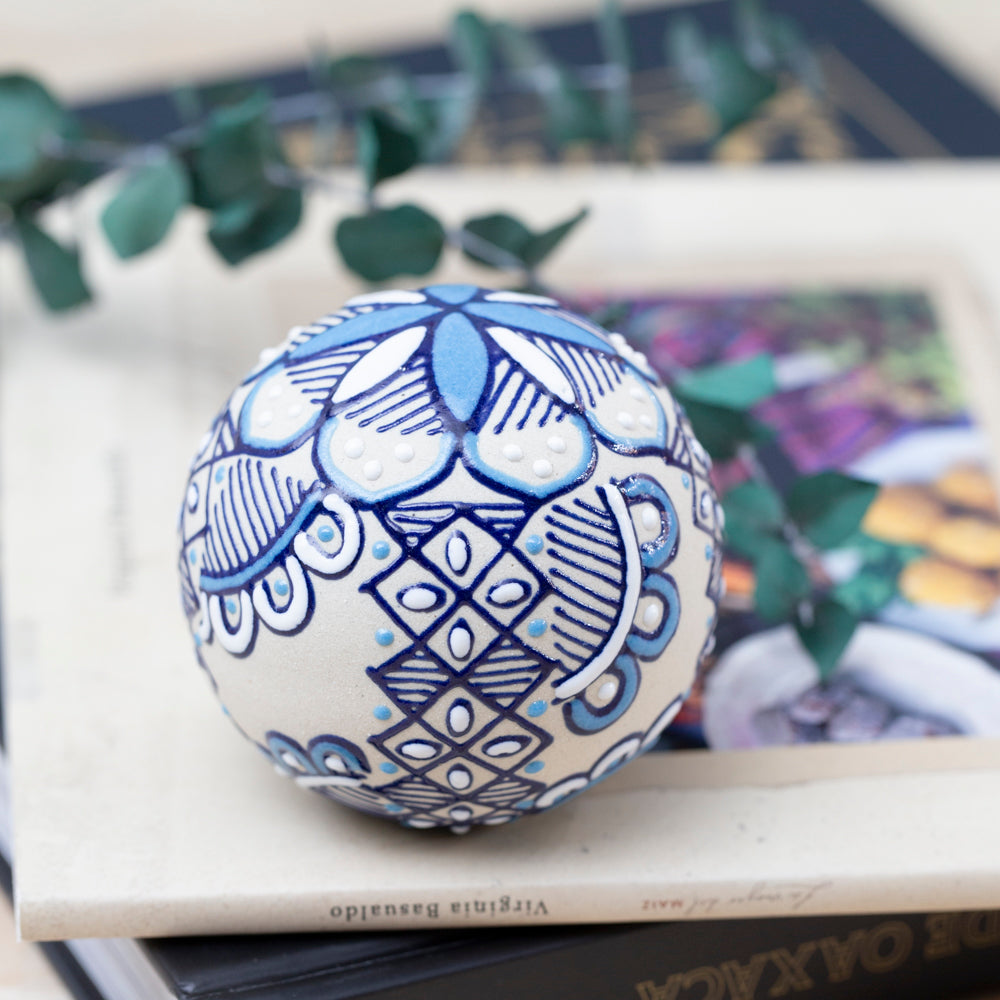Coyoacán Hand-Painted Paperweight Sphere