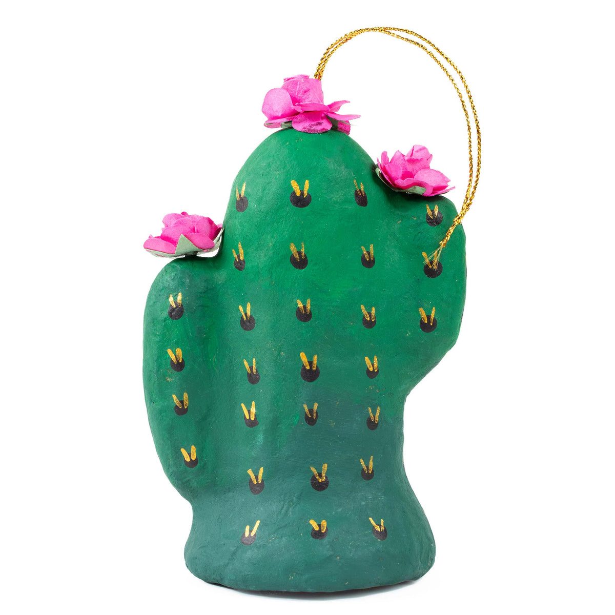 Papier Mǎche Blooming Cactus Ornament