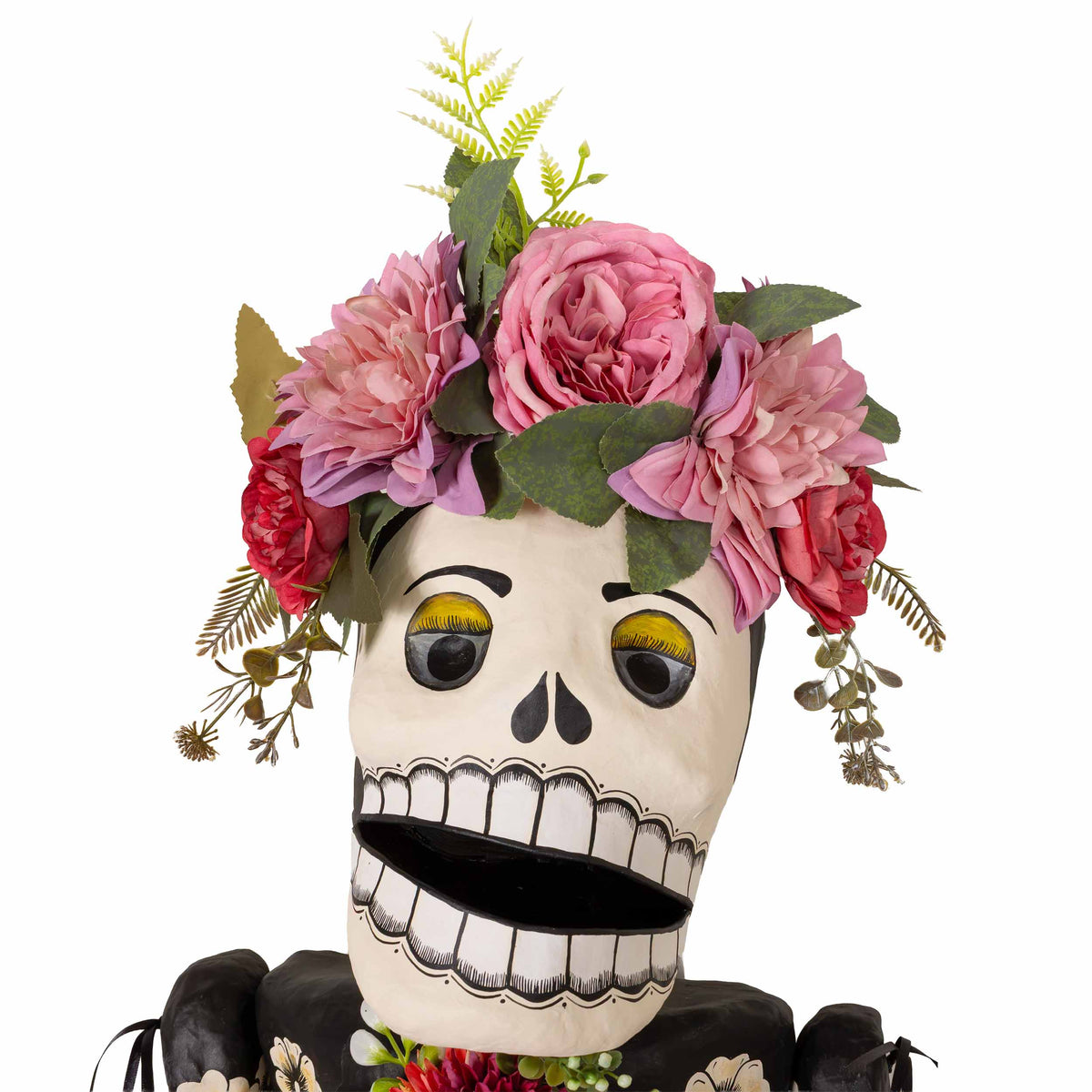 Papier Mǎche Large Catrina with A Heart Sculpture