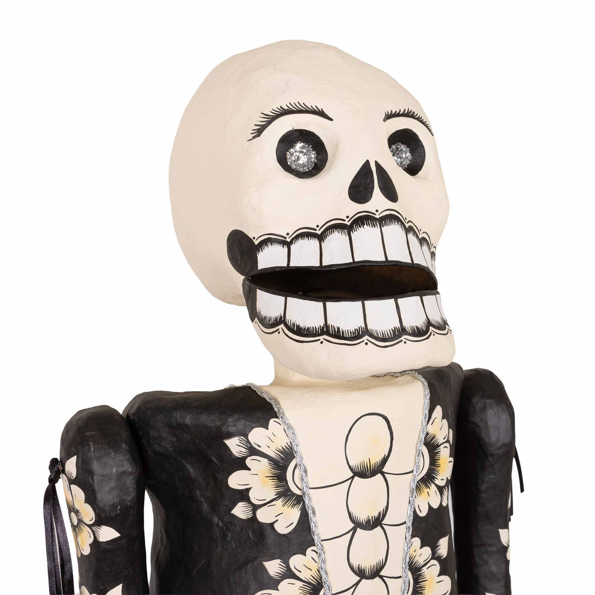 Papier Mǎche Large Catrin Skeleton Mariachi Sculpture