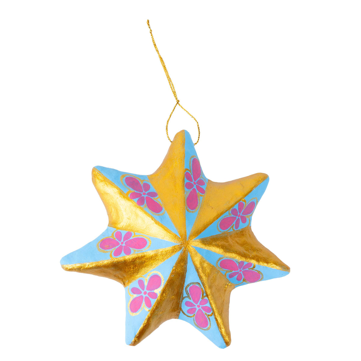 Papier Mǎche Golden Estrellita Ornament