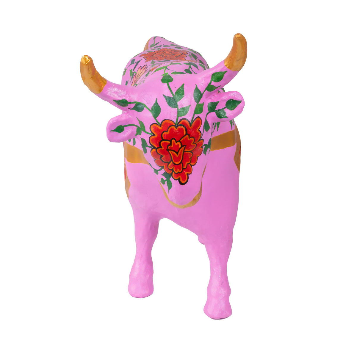 Papier-Mâché El Toro Bull Hand-Painted Sculpture