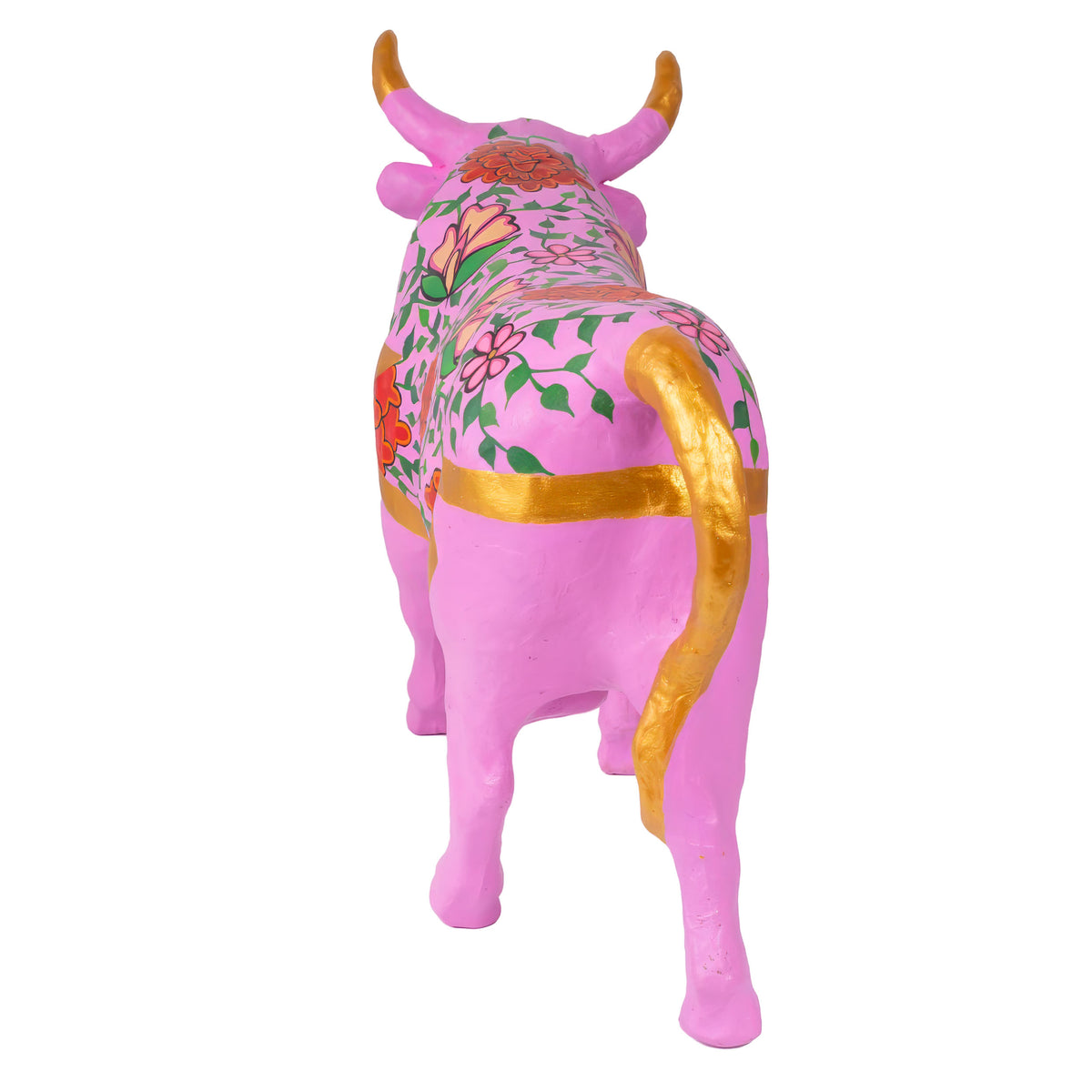Papier-Mâché El Toro Bull Hand-Painted Sculpture
