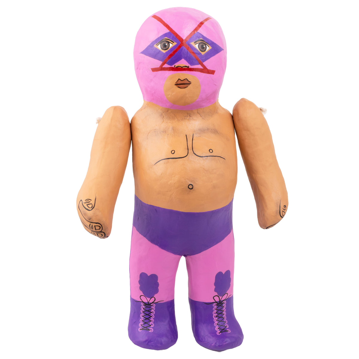 Papier-Mâché Luchadores Dolls Sculptures