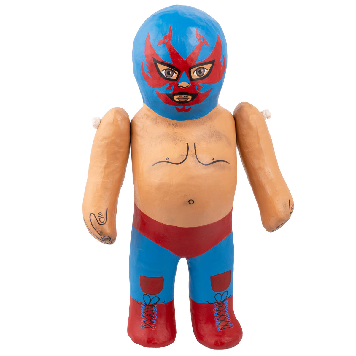 Papier-Mâché Luchadores Dolls Sculptures