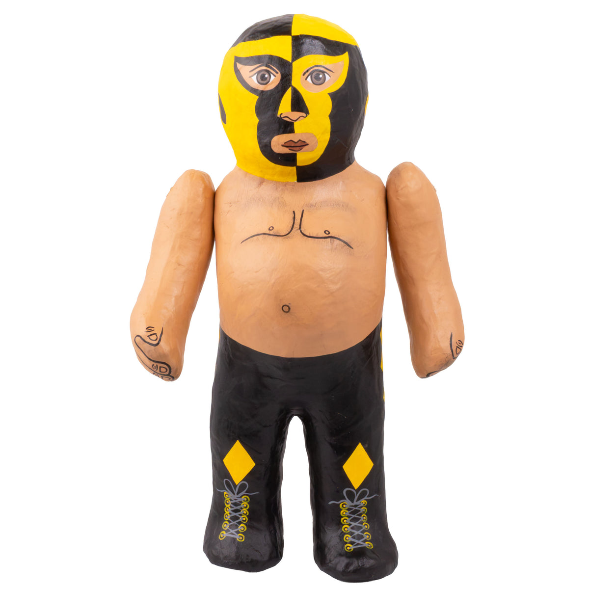 Papier-Mâché Luchadores Dolls Sculptures