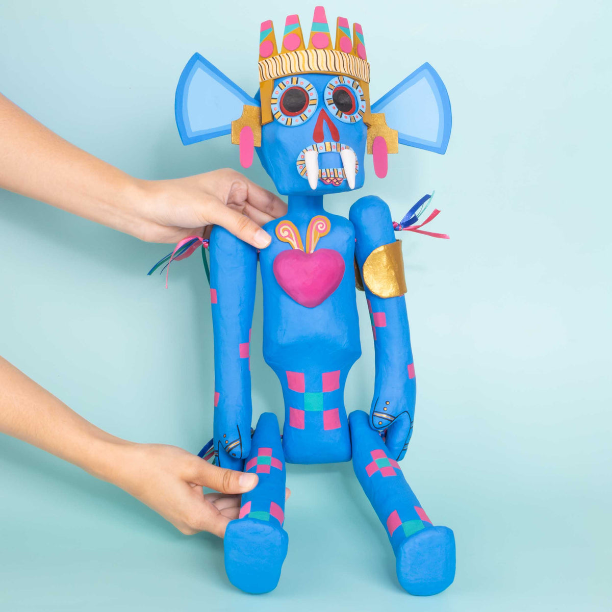 Papier-Mâché Tláloc Sculpture