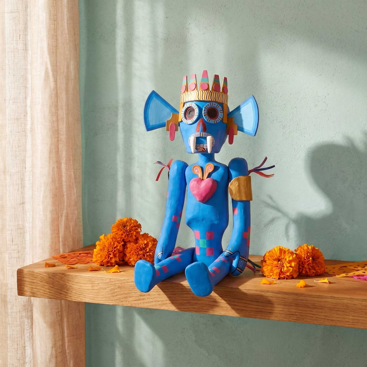 Papier-Mâché Tláloc Sculpture