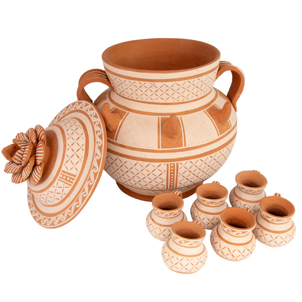 Patamban Ponchera, Vase with Mini Mug