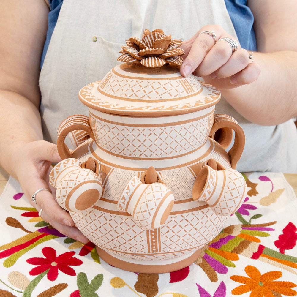 Patamban Ponchera, Vase with Mini Mug