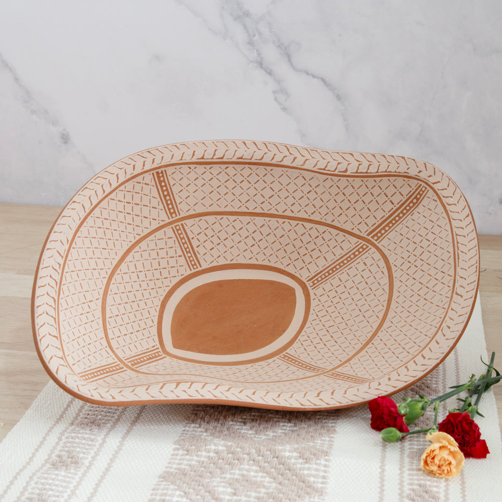 Patamban Almond-Shape Clay Bowl