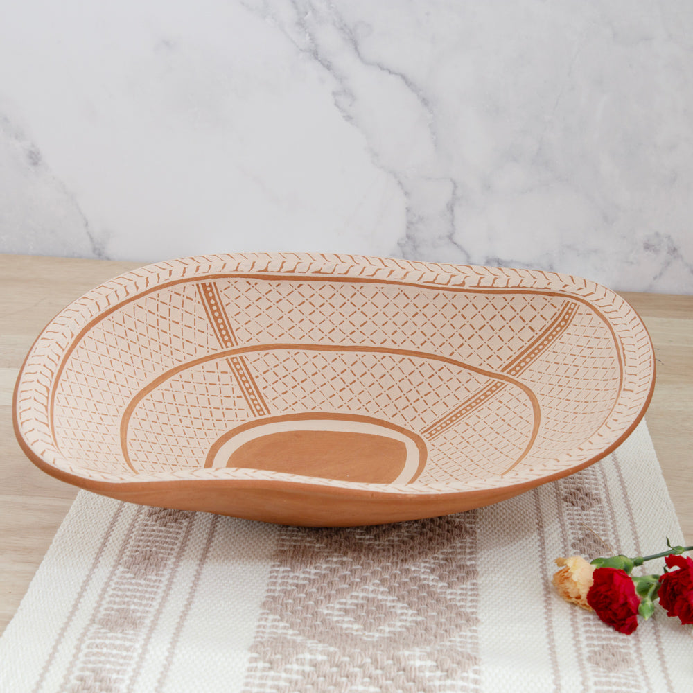 Patamban Almond-Shape Clay Bowl