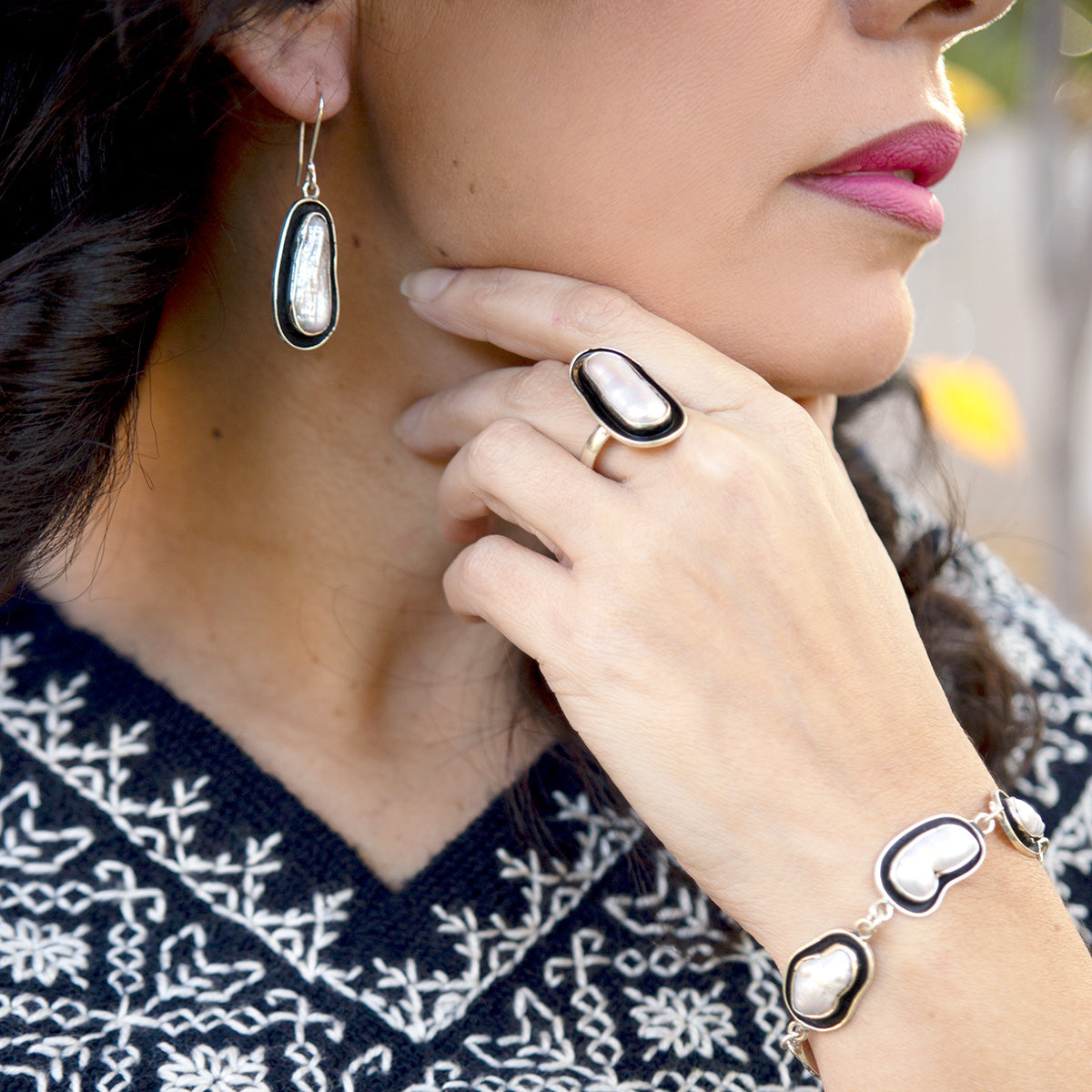 Sterling Silver Luna Negra Ring