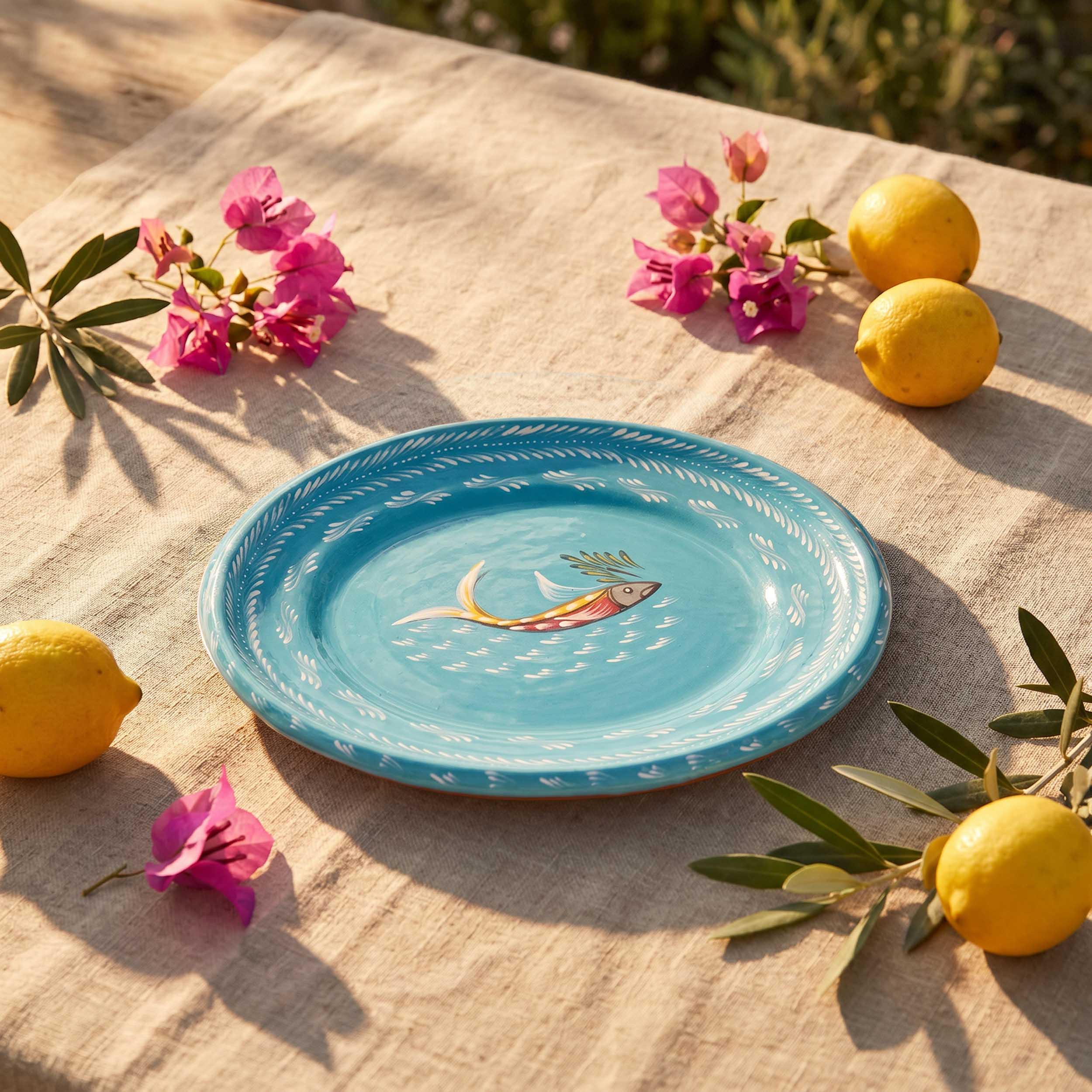 Capula Hand-Painted Pesacadito Medium Oval Dish