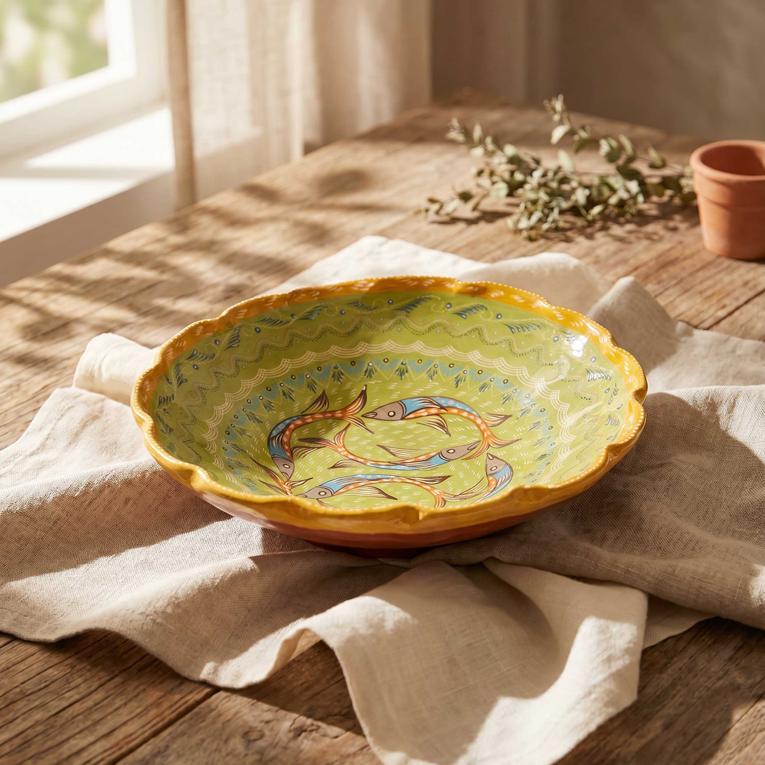 Peces de Capula Twisting Rim Medium Fruit Bowl