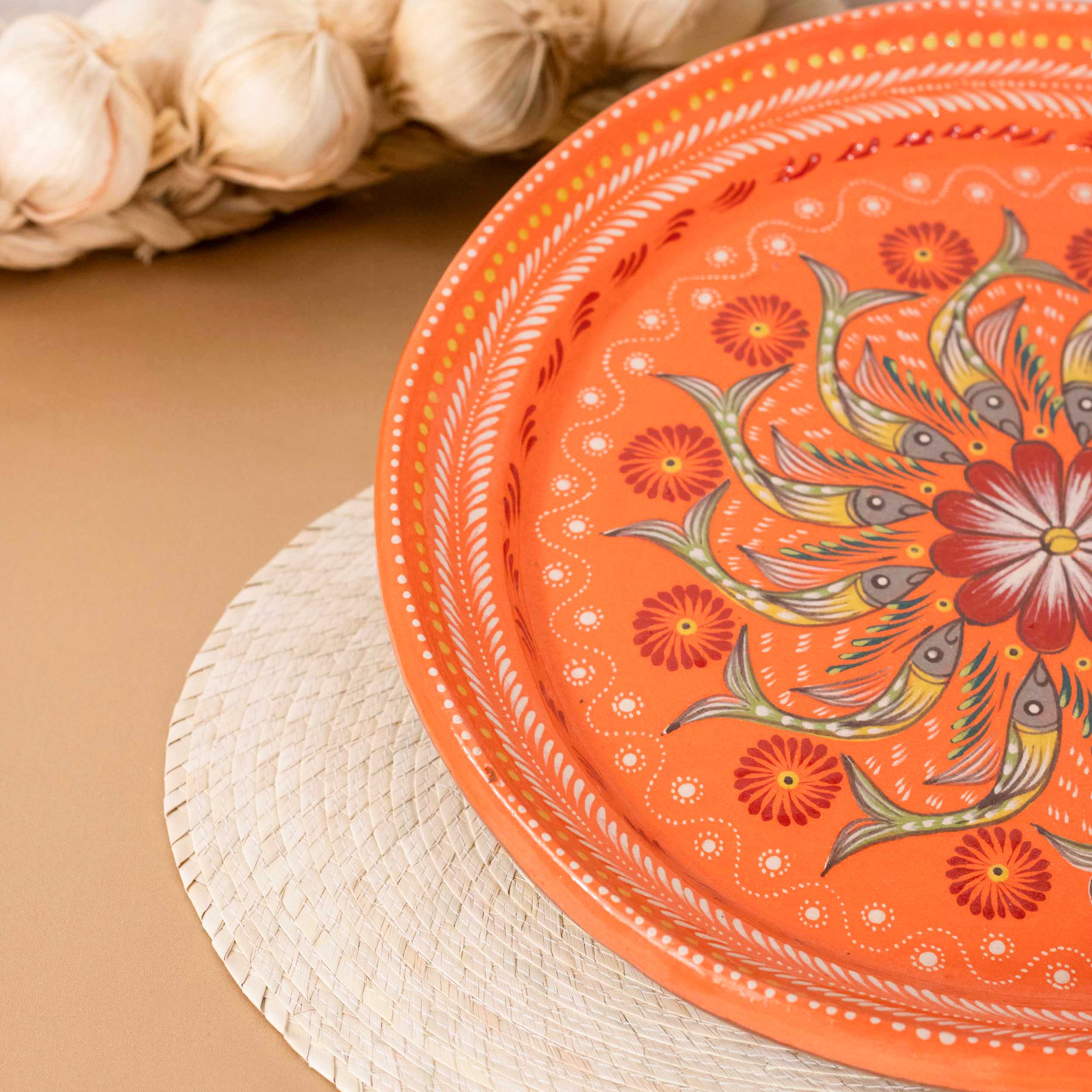 Peces de Capula Medium Serving Platter with Mandala