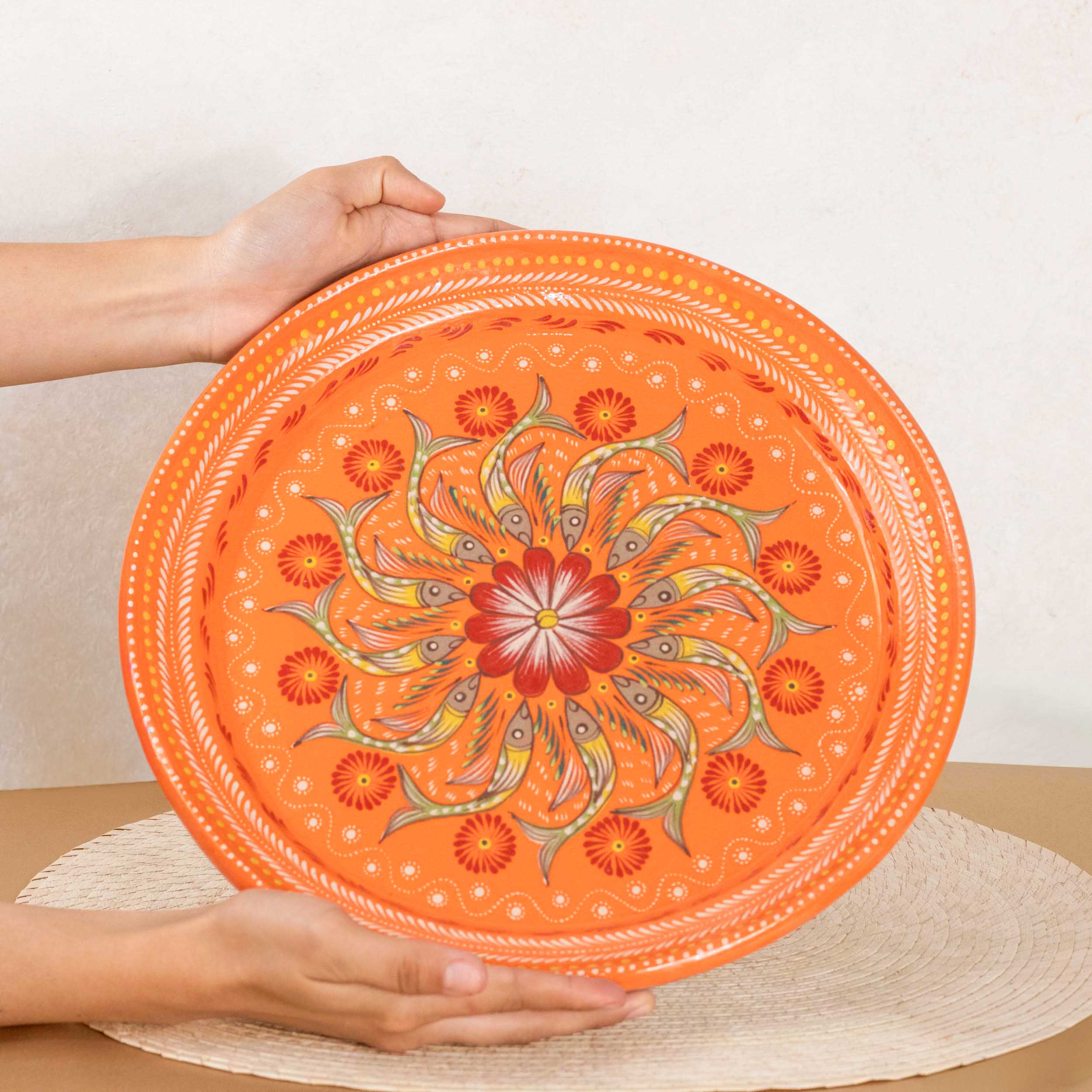 Peces de Capula Medium Serving Platter with Mandala