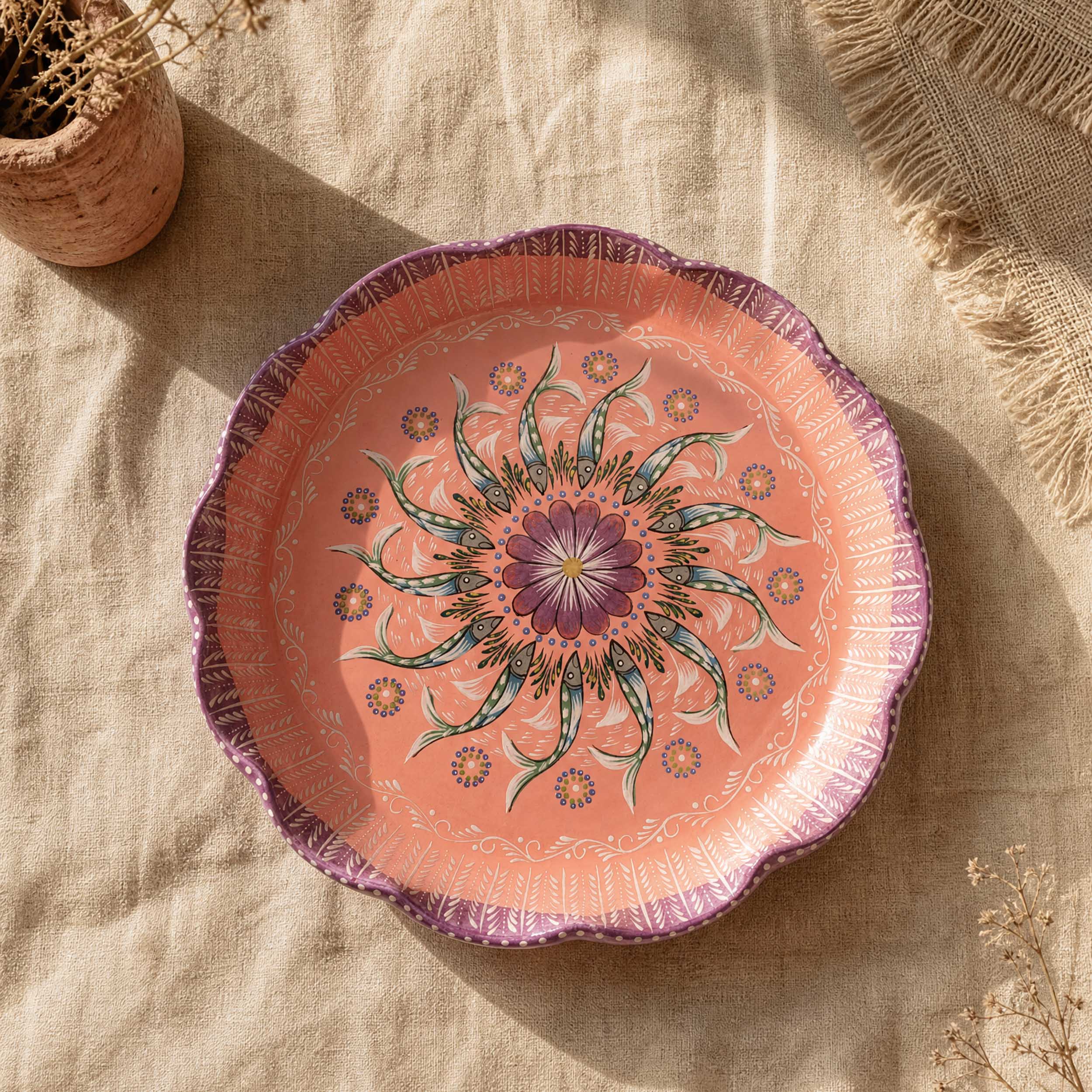 Peces de Capula 13" Scalloped Serving Platter