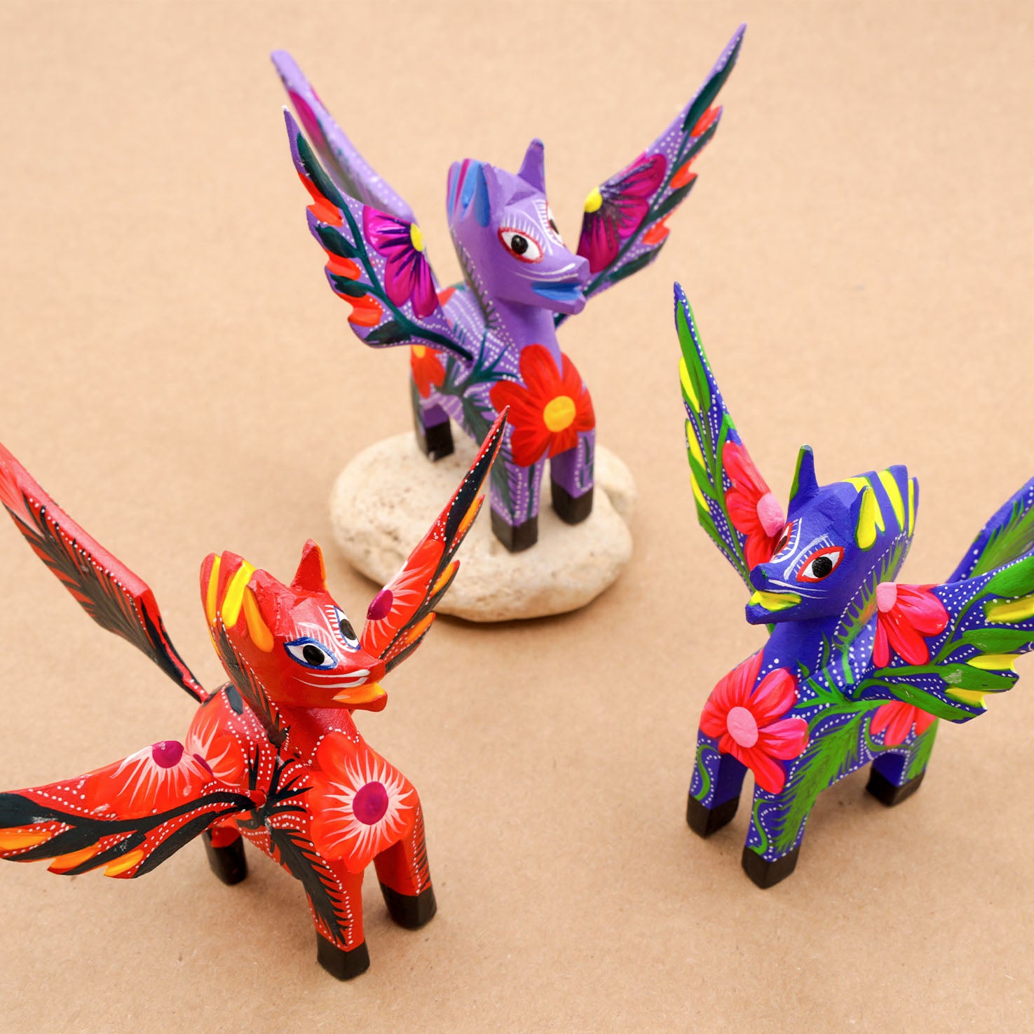 Large Hand Painted Pegasus Wooden Alebrije