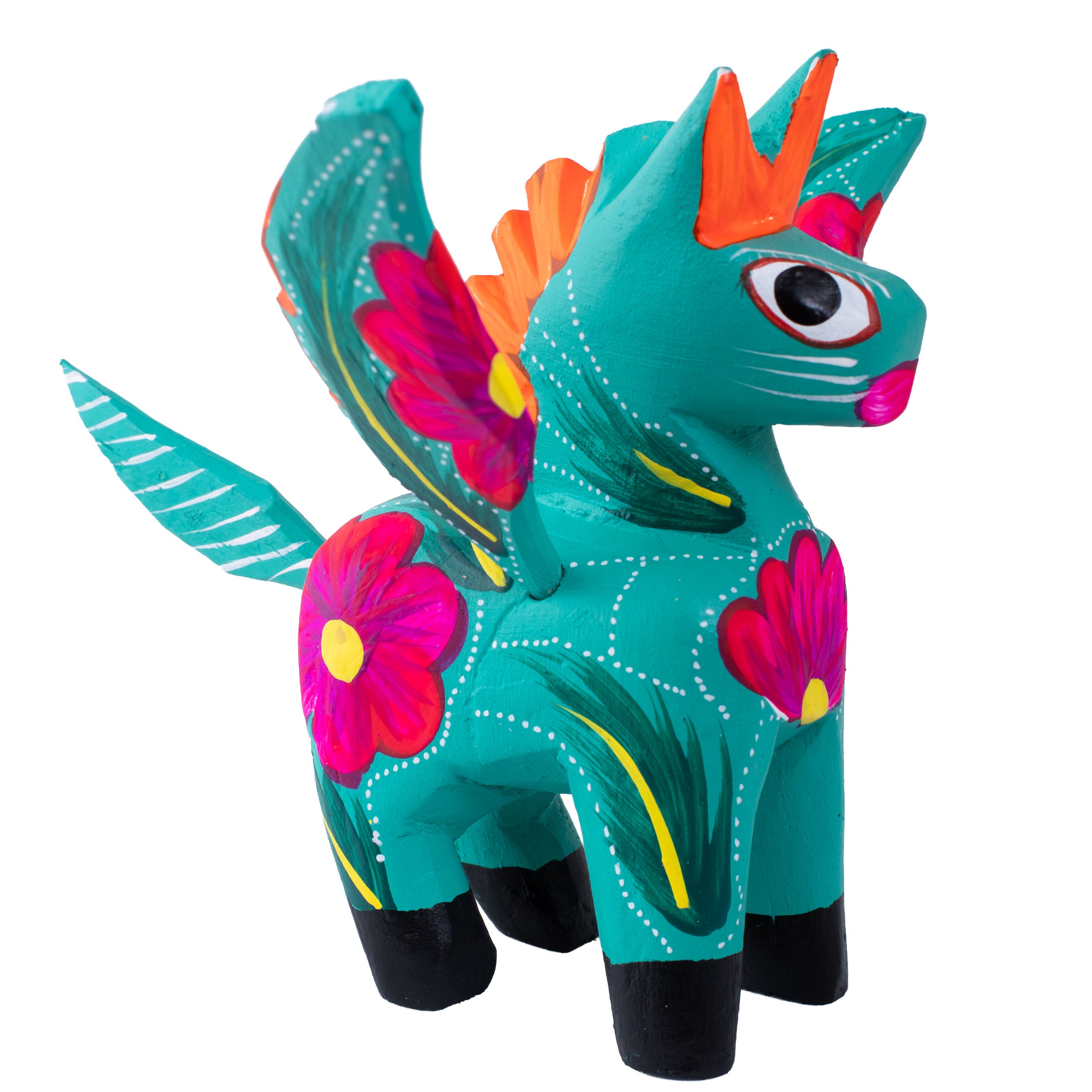 Large Hand Painted Pegasus Wooden Alebrije