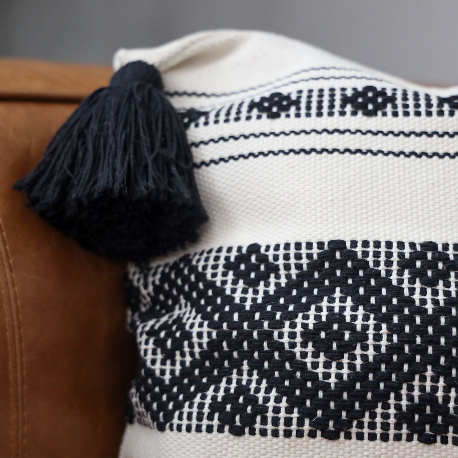Telar Woven Square Pillow Covers with Tassels
