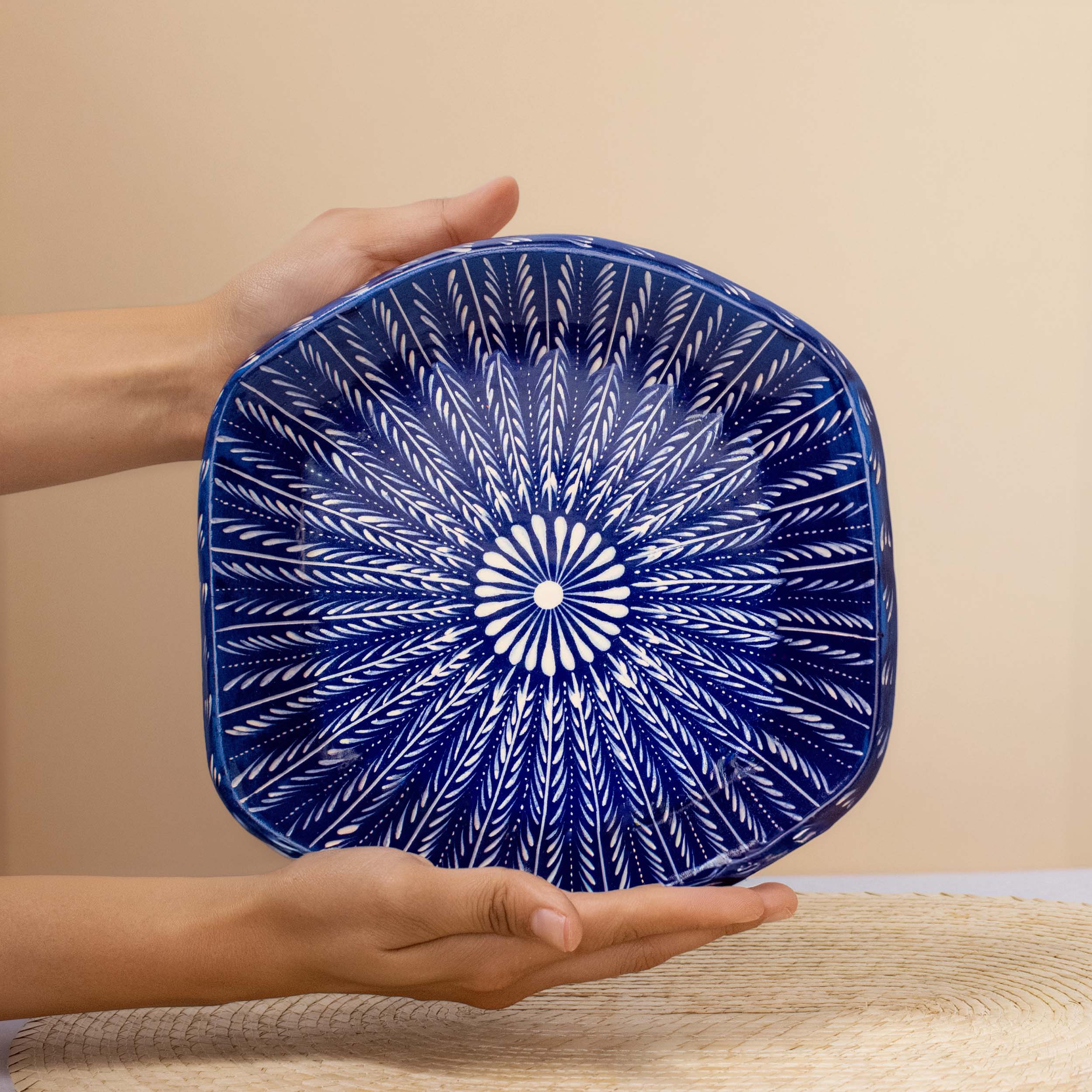 Feathered Mandala Capula Hexagonal Plate