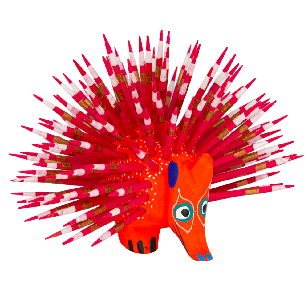 Large Porcupine Wooden Figurine