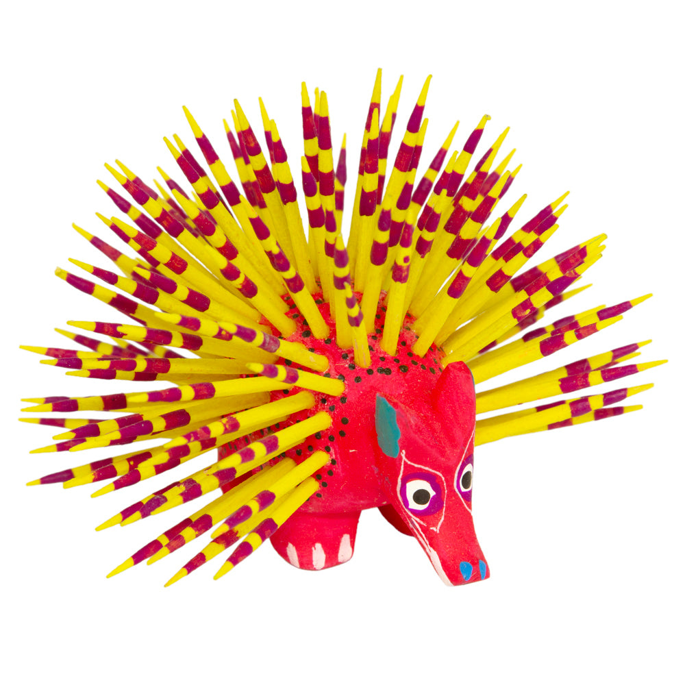 Large Porcupine Wooden Figurine