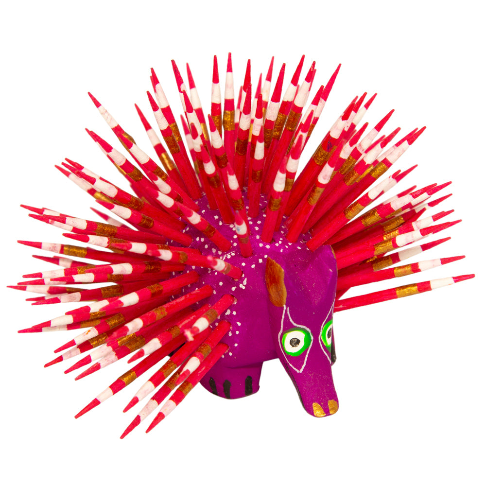 Large Porcupine Wooden Figurine