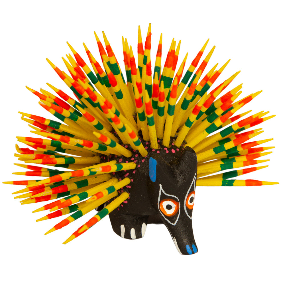 Large Porcupine Wooden Figurine