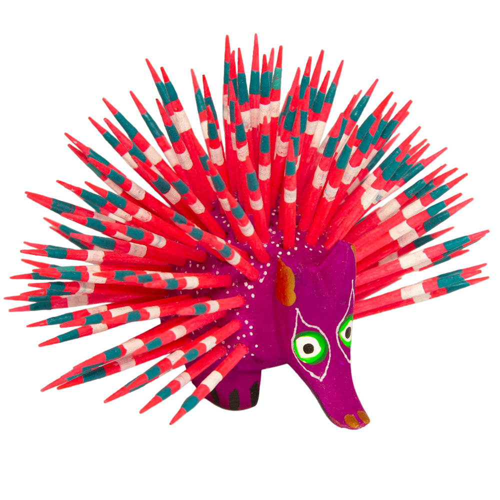 Large Porcupine Wooden Figurine