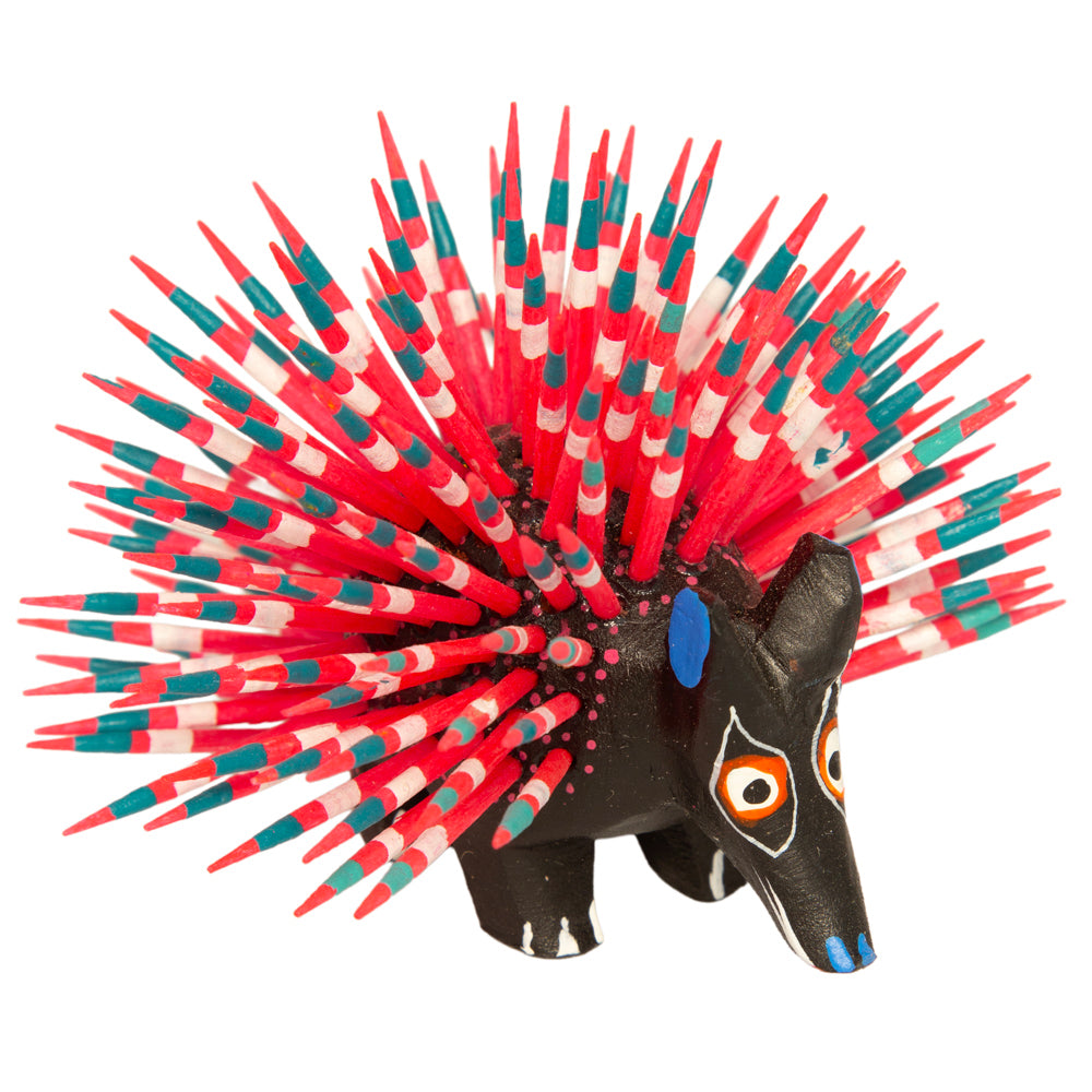 Large Porcupine Wooden Figurine
