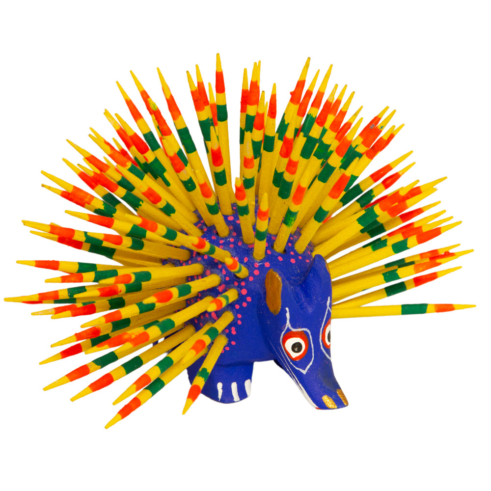 Large Porcupine Wooden Figurine