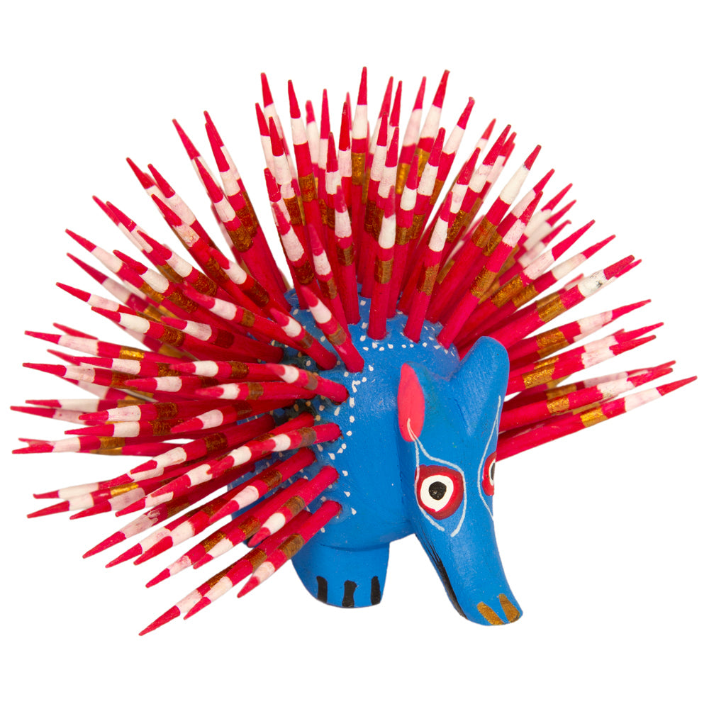 Large Porcupine Wooden Figurine
